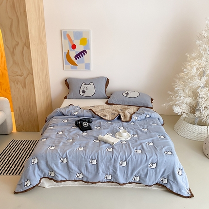 91家纺网 家纺一手货源 找家纺 （总）麻依 2024新款十层纱布泡芙被纱布被子秋冬被