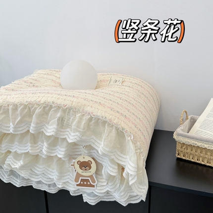 91家纺网 家纺一手货源 找家纺 佰织鑫 2024新款韩系仙女款全棉双层纱春秋被被子被芯 竖条花