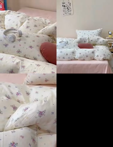 91家纺网 家纺一手货源 找家纺 洋铭区（原狠狠爱） 2024新款无边全棉双层纱四件套 紫果果