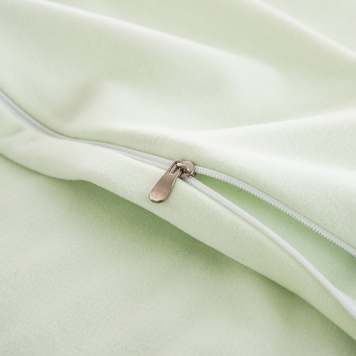 91家纺网 家纺一手货源 找家纺 大黄蜂家居家纺 2025新款德绒暖感纤维面包枕套（专版花型 翻版必究） 小恐龙绿