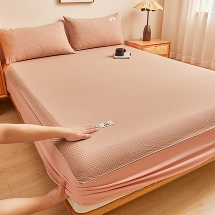 91家纺网 家纺一手货源 找家纺 （总）笠客家纺 2024新款直播爆款色织纯棉全面水洗棉单品工艺款系列单床笠