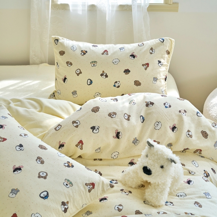 91家纺网 家纺一手货源 找家纺 洋铭区（原狠狠爱） 2024新款双层纱牛奶绒四件套系列 呆呆萌宠