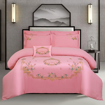 91家纺网 家纺一手货源 找家纺 （总）浩情国际婚庆供货中心 2026新款120支刺绣高端刺绣全棉磨毛四件套-玫瑰花园