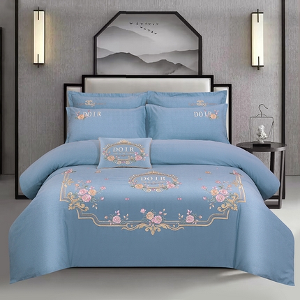 91家纺网 家纺一手货源 找家纺 （总）浩情国际婚庆供货中心 2026新款120支刺绣高端刺绣全棉磨毛四件套-玫瑰花园