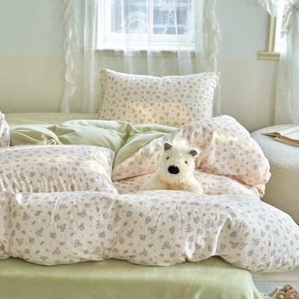 洋铭区（原狠狠爱） 2024新款双层纱牛奶绒四件套系列 奢漫花田