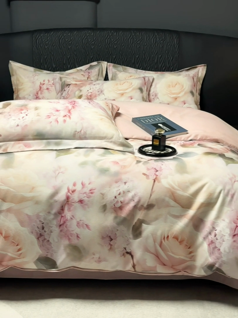 91家纺网 家纺一手货源 找家纺 宅家居 2024新款花卉亲肤棉数码印花加厚陶瓷生态磨毛四件套 花蜜