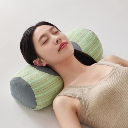 91家纺网 家纺一手货源 找家纺 （总）乐可 2024新款全棉3D条纹荞麦立体枕枕头枕芯46*15*20cm