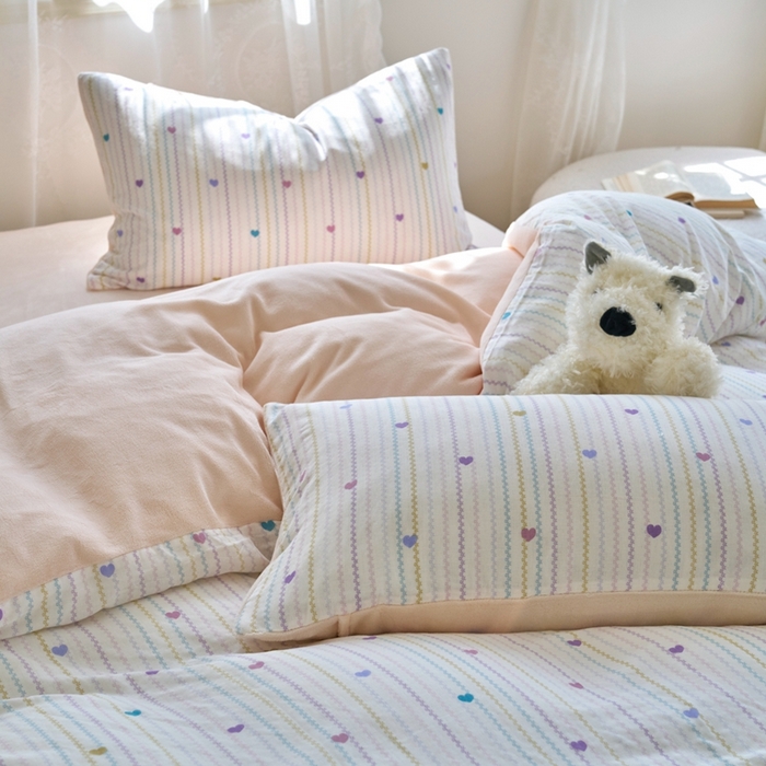 91家纺网 家纺一手货源 找家纺 洋铭区（原狠狠爱） 2024新款双层纱牛奶绒四件套系列 紫赯甜心