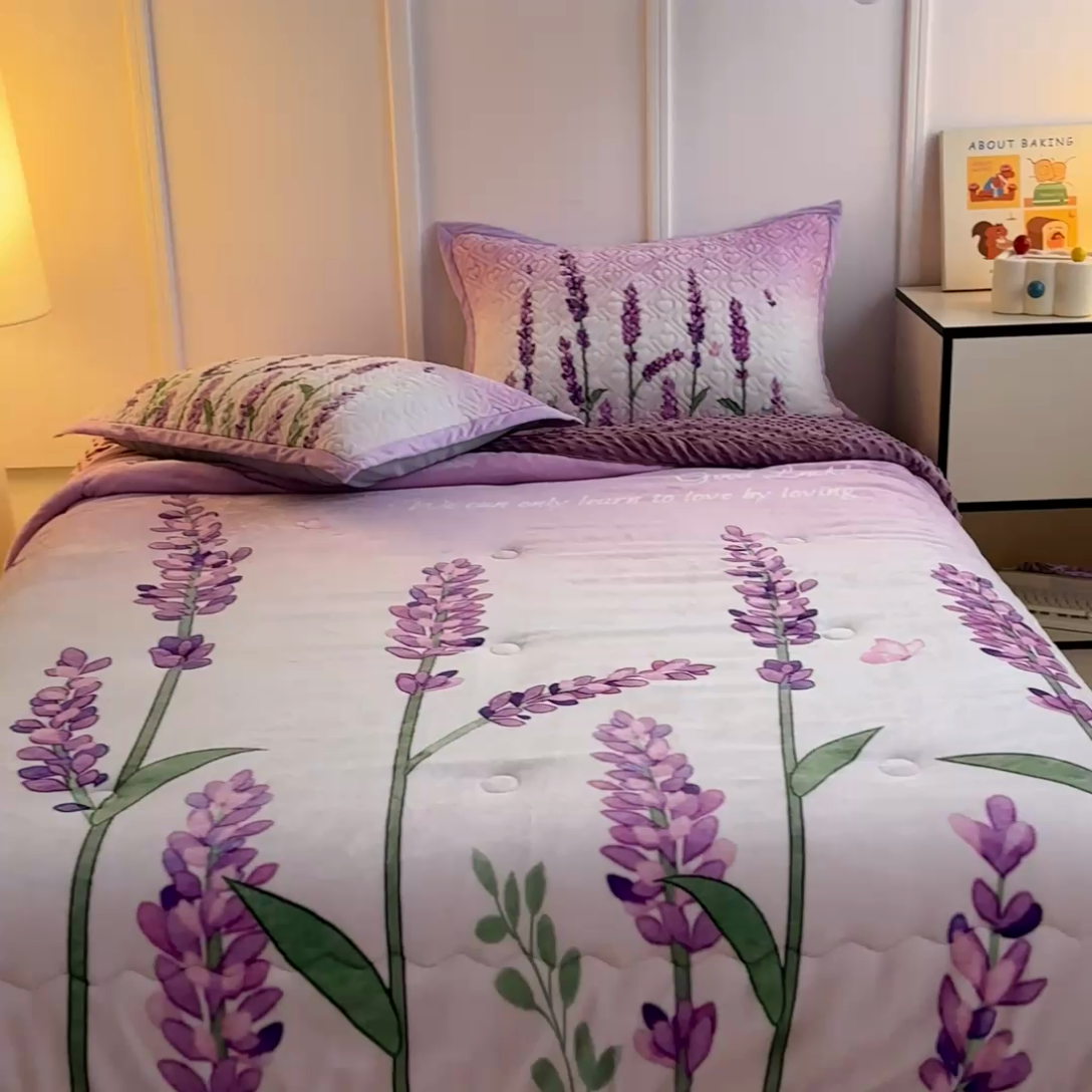 91家纺网 家纺一手货源 找家纺 源舜家纺  2025新款云貂绒豆豆被冬被 仲夏之梦