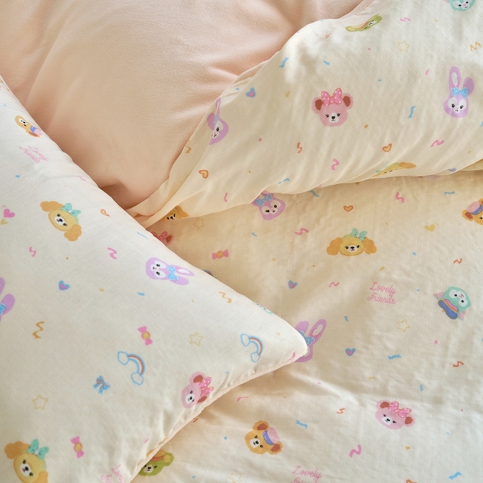91家纺网 家纺一手货源 找家纺 洋铭区（原狠狠爱） 2024新款双层纱牛奶绒四件套系列 糖果小熊兔