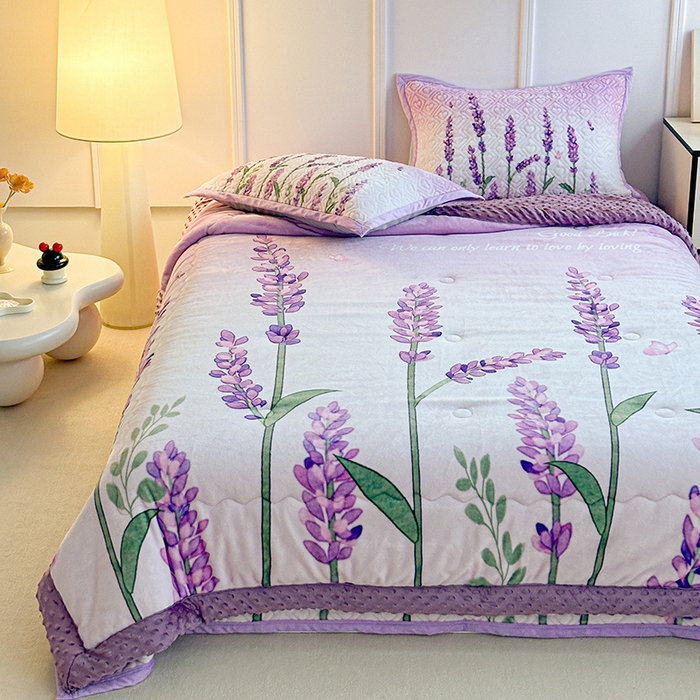 91家纺网 家纺一手货源 找家纺 源舜家纺  2025新款云貂绒豆豆被冬被 仲夏之梦