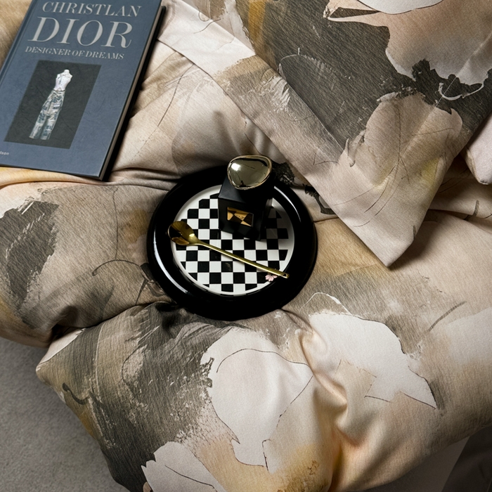 91家纺网 家纺一手货源 找家纺 宅家居 2024新款花卉亲肤棉数码印花加厚陶瓷生态磨毛四件套 羽叶