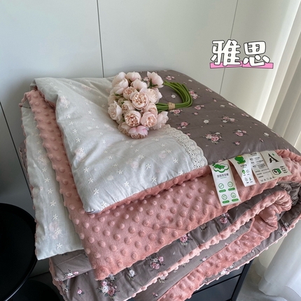91家纺网 家纺一手货源 找家纺 （总）莱豫家纺 2024新款棉加绒法式豆豆被