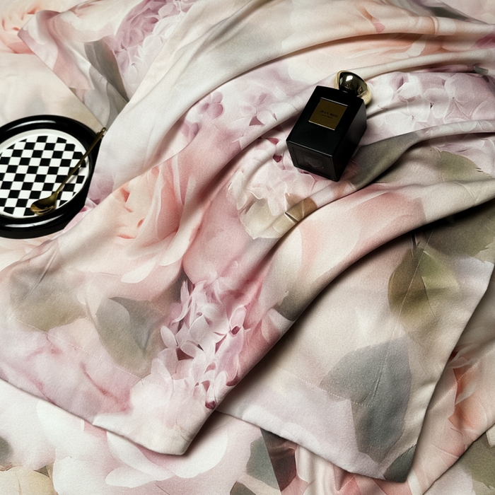 91家纺网 家纺一手货源 找家纺 宅家居 2024新款花卉亲肤棉数码印花加厚陶瓷生态磨毛四件套 花蜜