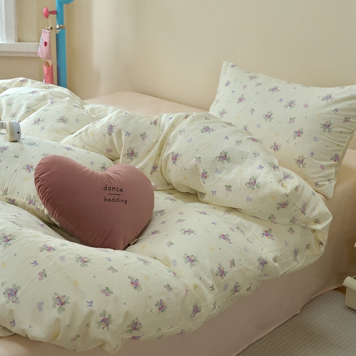 91家纺网 家纺一手货源 找家纺 洋铭区（原狠狠爱） 2024新款无边全棉双层纱四件套 紫果果