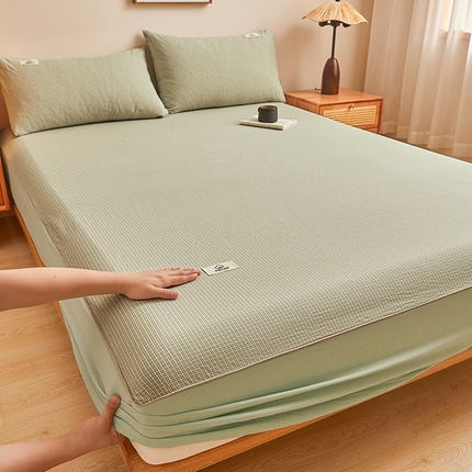 91家纺网 家纺一手货源 找家纺 （总）笠客家纺 2024新款直播爆款色织纯棉全面水洗棉单品工艺款系列单床笠