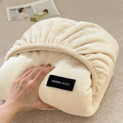 91家纺网 家纺一手货源 找家纺 （总）北欧良品 2025新款舒适保暖A类高克重牛奶绒单品床笠