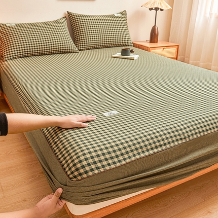 91家纺网 家纺一手货源 找家纺 （总）笠客家纺 2024新款直播爆款色织纯棉全面水洗棉单品工艺款系列单床笠