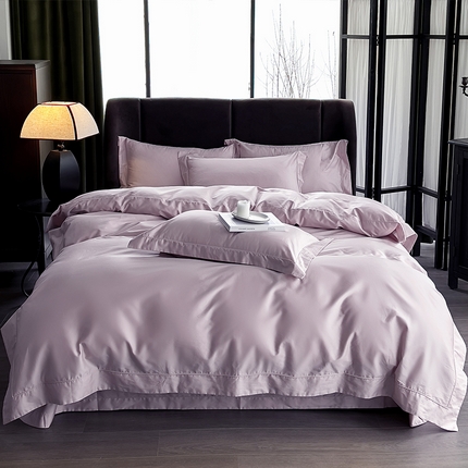 淳绵家居 2024新款50*50S长绒棉纯色定制四件套特殊尺寸一件可定被套枕套床单床笠-邂逅 优雅紫
