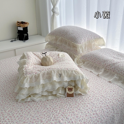 91家纺网 家纺一手货源 找家纺 （总）佰织鑫 2024新款韩系仙女款全棉A类母婴双层纱床盖款春秋被四件套