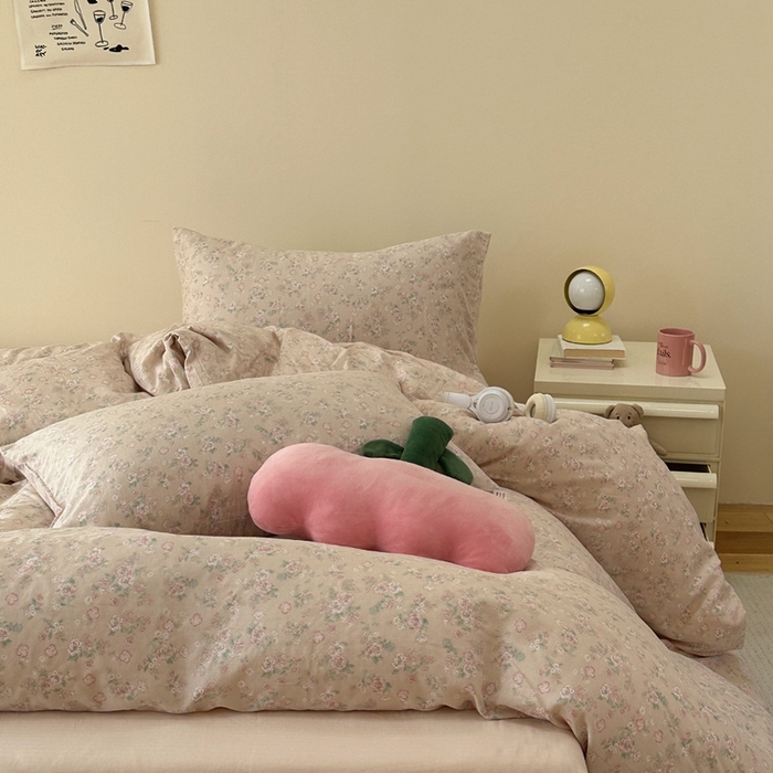 91家纺网 家纺一手货源 找家纺 洋铭区（原狠狠爱） 2024新款无边全棉双层纱四件套 浪漫花季