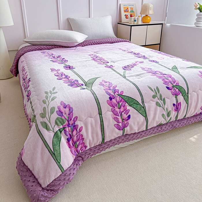 91家纺网 家纺一手货源 找家纺 源舜家纺  2025新款云貂绒豆豆被冬被 仲夏之梦