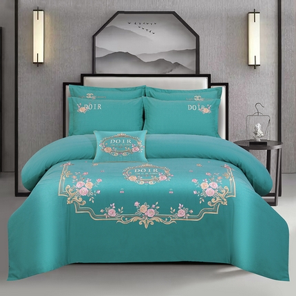 91家纺网 家纺一手货源 找家纺 （总）浩情国际婚庆供货中心 2026新款120支刺绣高端刺绣全棉磨毛四件套-玫瑰花园