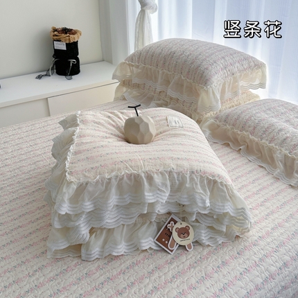 91家纺网 家纺一手货源 找家纺 （总）佰织鑫 2024新款韩系仙女款全棉A类母婴双层纱床盖款春秋被四件套