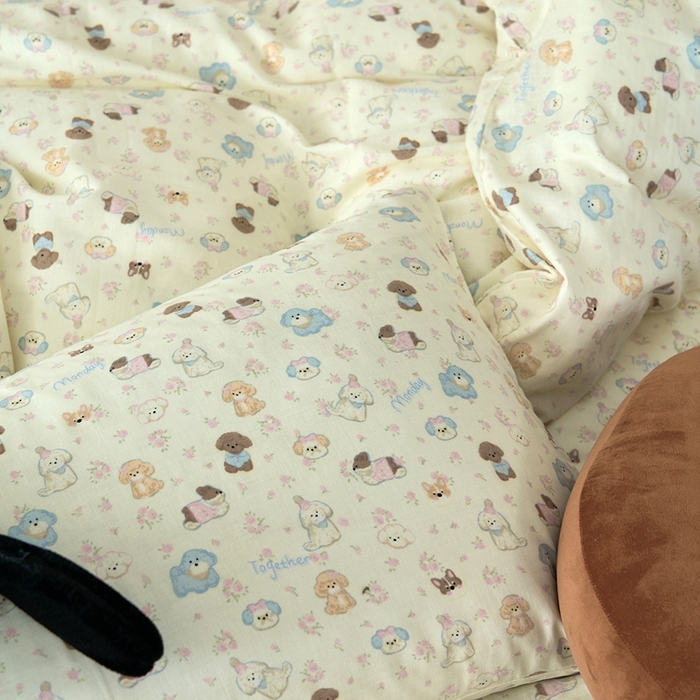 91家纺网 家纺一手货源 找家纺 洋铭区（原狠狠爱） 2024新款无边全棉双层纱四件套 动物乐园