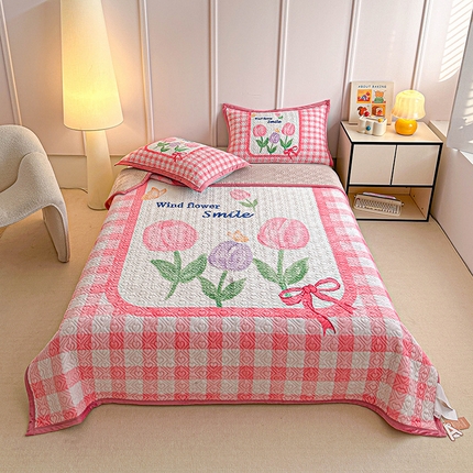 91家纺网 家纺一手货源 找家纺 （总）源舜家纺 2025新款AB版云貂绒床盖 开心熊