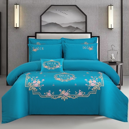 浩情国际婚庆供货中心 2026新款120支刺绣高端刺绣全棉磨毛四件套-玫瑰花园 玫瑰花园-宾利兰