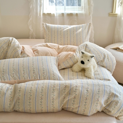 洋铭区（原狠狠爱） 2024新款双层纱牛奶绒四件套系列 蔓蔓蔷薇