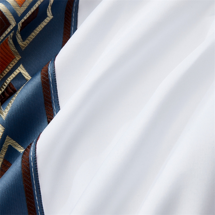 91家纺网 家纺一手货源 找家纺 罗菲尼酒店用品 2025新款织带高仿棉酒店四件套宾馆四件套 满客蓝