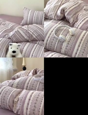 91家纺网 家纺一手货源 找家纺 洋铭区（原狠狠爱） 2024新款无边全棉双层纱四件套 风铃紫