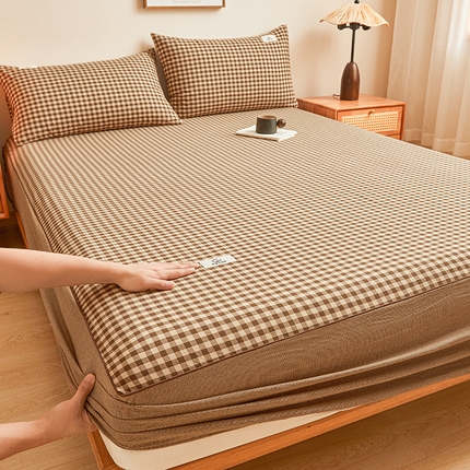 91家纺网 家纺一手货源 找家纺 （总）笠客家纺 2024新款直播爆款色织纯棉全面水洗棉单品工艺款系列单床笠