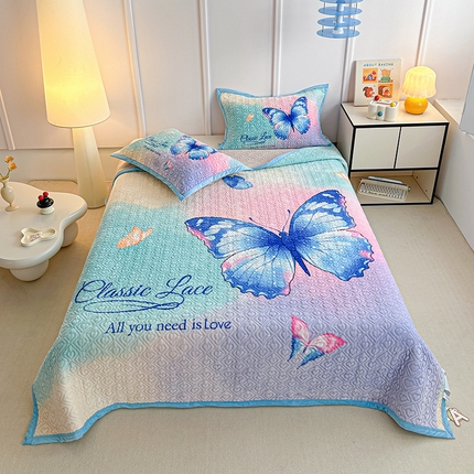 91家纺网 家纺一手货源 找家纺 （总）源舜家纺 2025新款AB版云貂绒床盖 开心熊