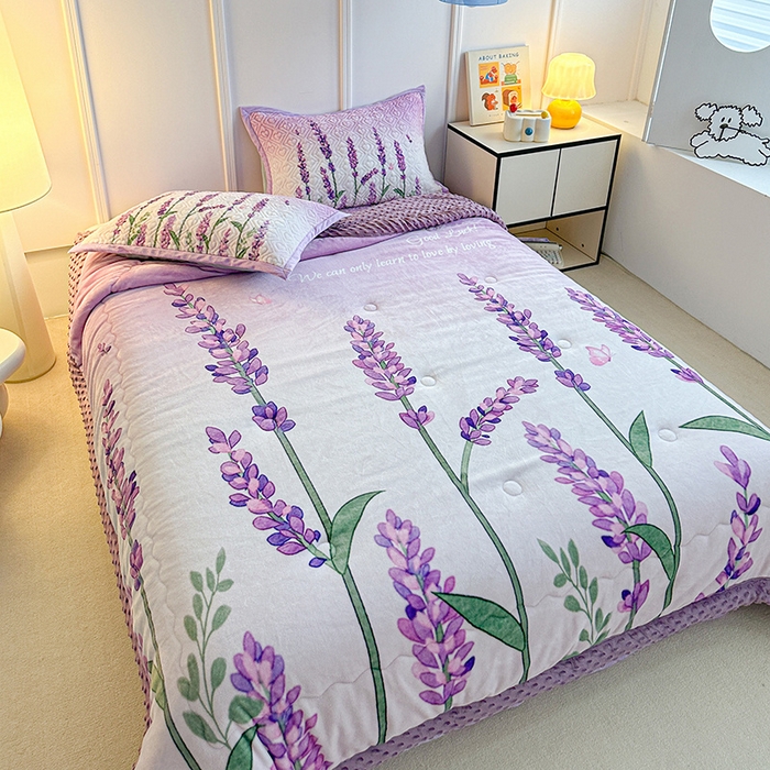 91家纺网 家纺一手货源 找家纺 源舜家纺  2025新款云貂绒豆豆被冬被 仲夏之梦