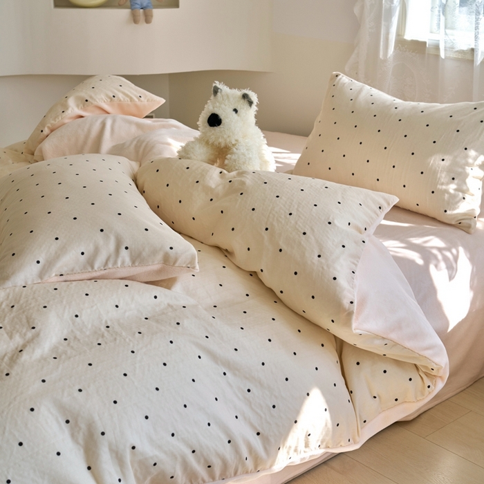 91家纺网 家纺一手货源 找家纺 洋铭区（原狠狠爱） 2024新款双层纱牛奶绒四件套系列 小米粒