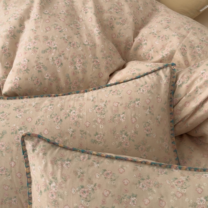 91家纺网 家纺一手货源 找家纺 洋铭区（原狠狠爱） 2024新款新花全棉双层纱四件套 粉红佳人