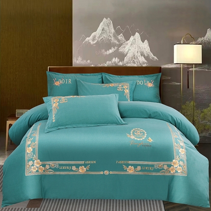 91家纺网 家纺一手货源 找家纺 （总）浩情国际婚庆供货中心 2026新款120支刺绣高端刺绣全棉磨毛四件套-盛世豪庭