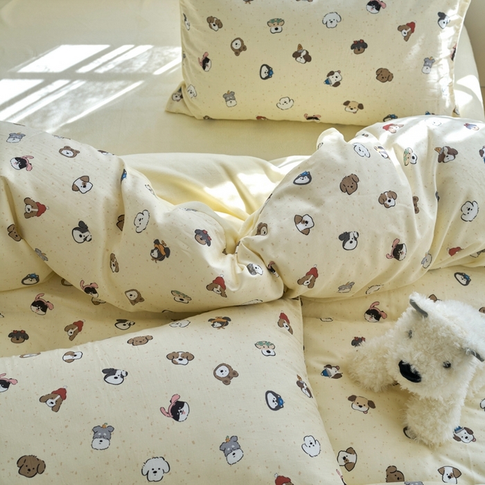 91家纺网 家纺一手货源 找家纺 洋铭区（原狠狠爱） 2024新款双层纱牛奶绒四件套系列 呆呆萌宠