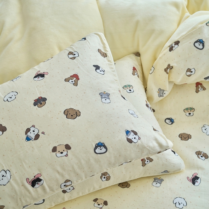 91家纺网 家纺一手货源 找家纺 洋铭区（原狠狠爱） 2024新款双层纱牛奶绒四件套系列 呆呆萌宠