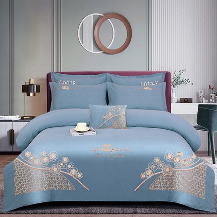 91家纺网 家纺一手货源 找家纺 （总）浩情国际婚庆供货中心 2026新款120支刺绣高端刺绣全棉磨毛四件套-美尼亚