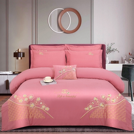 91家纺网 家纺一手货源 找家纺 （总）浩情国际婚庆供货中心 2026新款120支刺绣高端刺绣全棉磨毛四件套-美尼亚