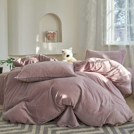 91家纺网 家纺一手货源 找家纺 （总）洋铭区（原狠狠爱） 2024新款华夫格 绒（彩边）四件套