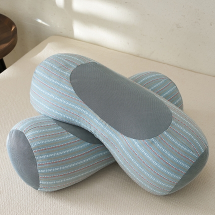 91家纺网 家纺一手货源 找家纺 （总）乐可 2024新款全棉3D条纹荞麦立体枕枕头枕芯46*15*20cm