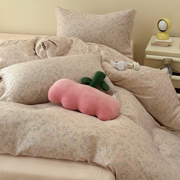 91家纺网 家纺一手货源 找家纺 洋铭区（原狠狠爱） 2024新款无边全棉双层纱四件套 浪漫花季