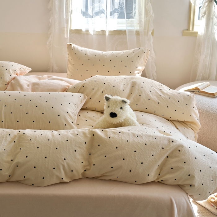 91家纺网 家纺一手货源 找家纺 洋铭区（原狠狠爱） 2024新款双层纱牛奶绒四件套系列 小米粒