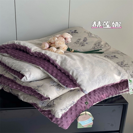 91家纺网 家纺一手货源 找家纺 （总）莱豫家纺 2024新款棉加绒法式豆豆被