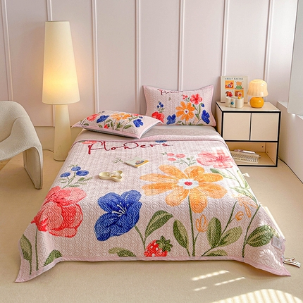 91家纺网 家纺一手货源 找家纺 （总）源舜家纺 2025新款AB版云貂绒床盖 开心熊